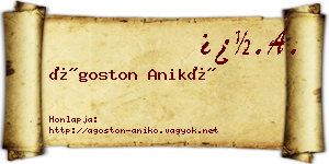 Ágoston Anikó névjegykártya
