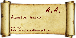Ágoston Anikó névjegykártya
