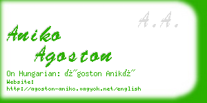 aniko agoston business card